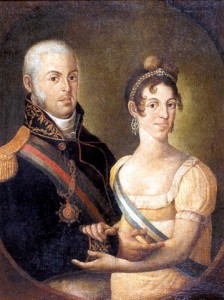 Dom João e sua esposa, dona Carlota Joaquina: o retrato, feito no século XIX por Manuel Dias de Oliveira, pertence ao acervo do Museu Histórico Nacional/Ibram