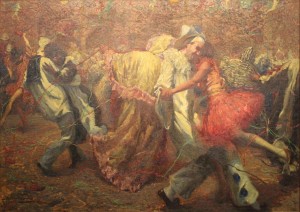 "Baile à Fantasia” (1913), tela de Rodolpho Chambelland restaurada graças ao Projeto ADOTARTE.