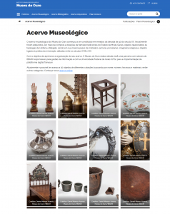 Pagina Acervo Museologico do Site Museu do Ouro1